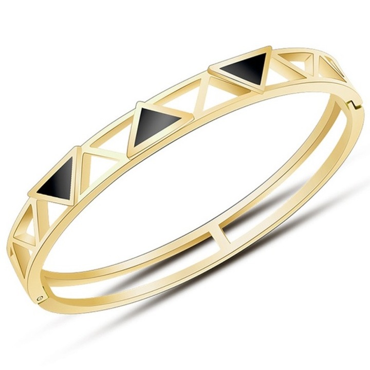 Női karkötő, Izmael, Rozsdamentes acél, Arany/fekete