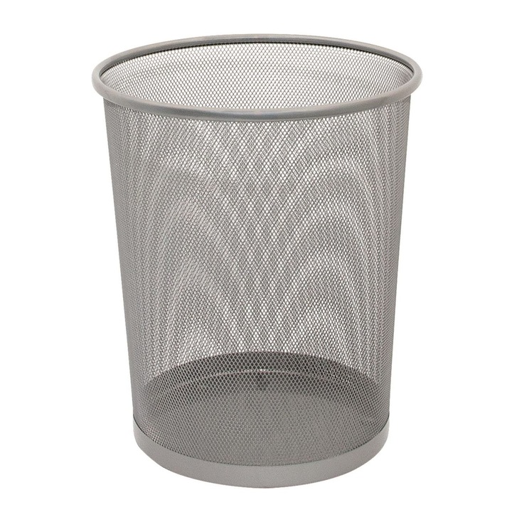 Q-CONNECT MESH fém hálókosár, 19 literes, magassága 34 cm, átmérője 295/240 mm, ezüst