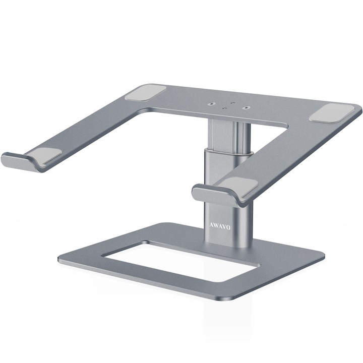 Suport Laptop, AWAVO, M6G, Pliabil, Aluminiu, Pana la 17 inch, gri