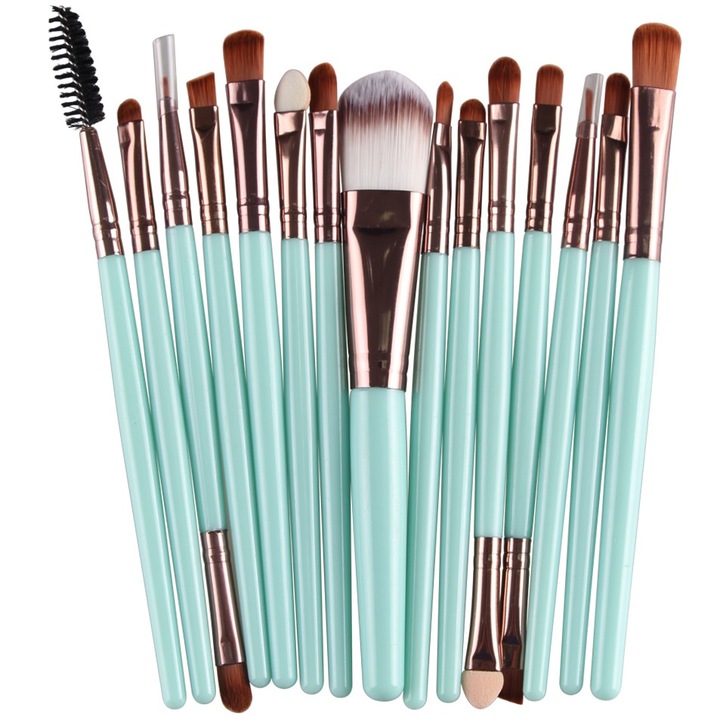 Set 15 pensule machiaj, Izmael, Turcoaz