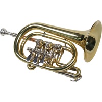 Set trompeta buzunar cu 3 clape Karl Glaser Bb auriu