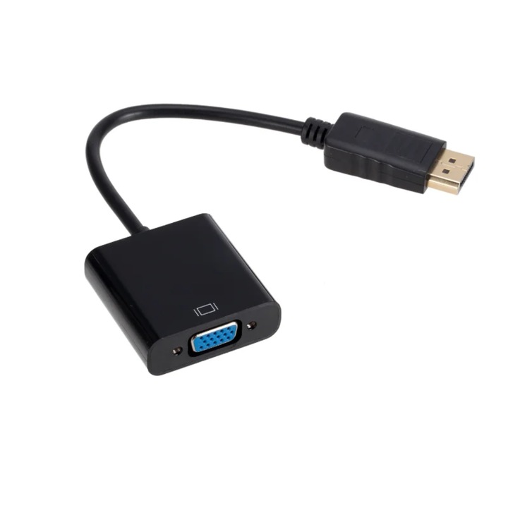 Adaptor, Displayport la VGA, Full HD, Unidirectional, Negru
