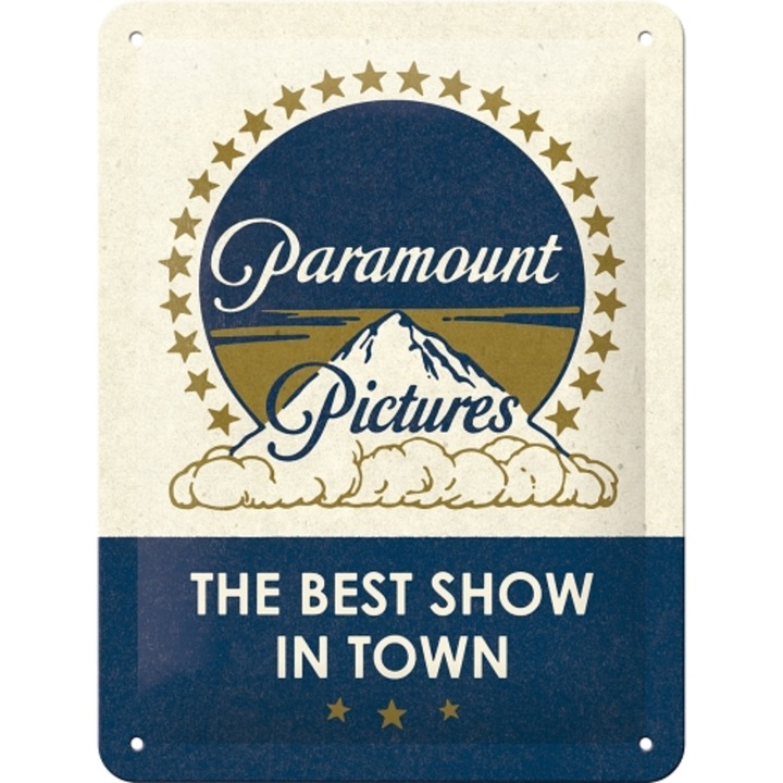 Placa decor metalica 15x20 Paramount Classic Logo