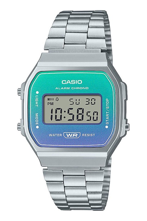 Casio, Унисекс електронен часовник с преливащи се нюанси, Сребрист
