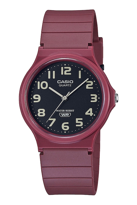 Casio, Аналогов часовник Classic, Черен, Бордо