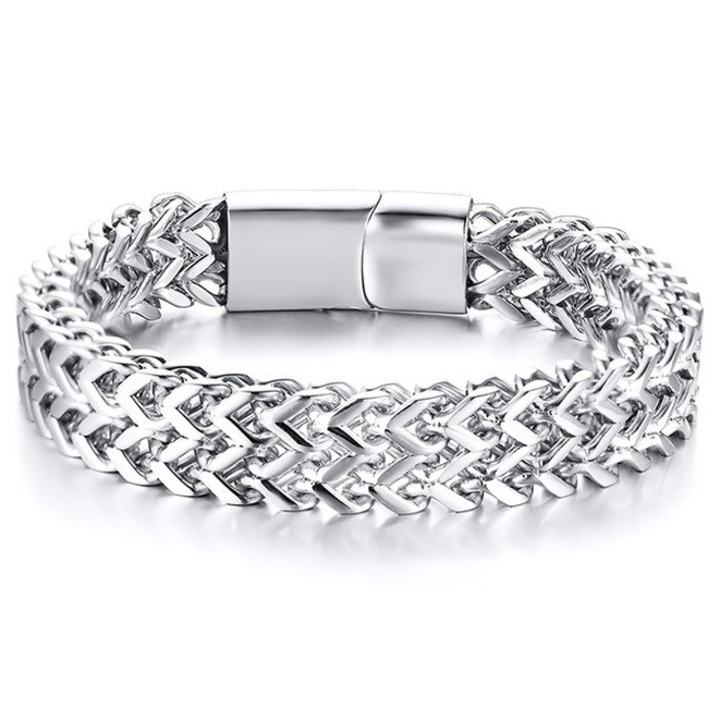 Urian férfi karkötő, IZMAEL, 18cm, Rozsdamentes acél, Ezüst