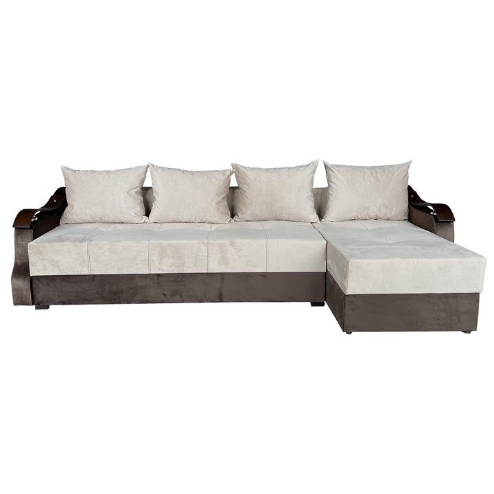 Coltar Extensibil Dana, 300x145x70 Cm, Crem, Maro