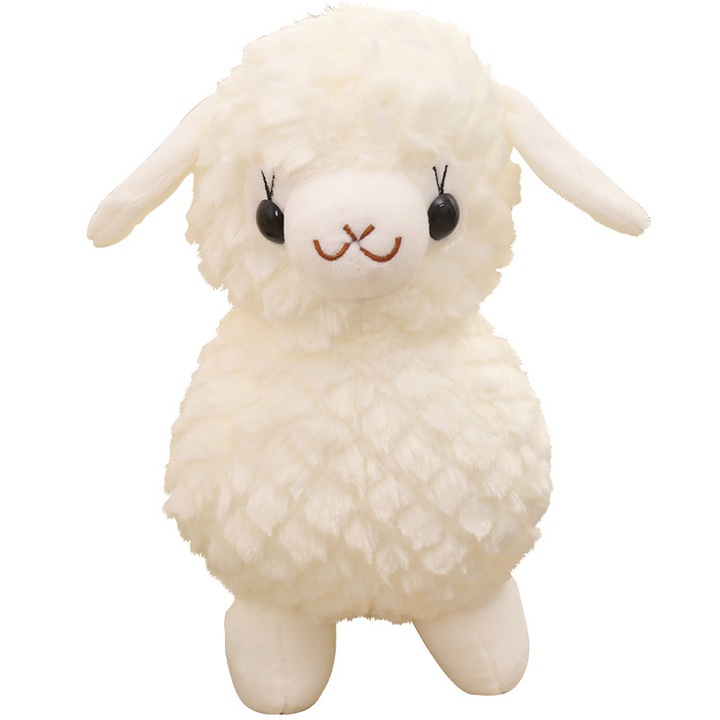 Jucarie de plus, AREOUT, Alpaca, Bumbac, 43cm, Alb