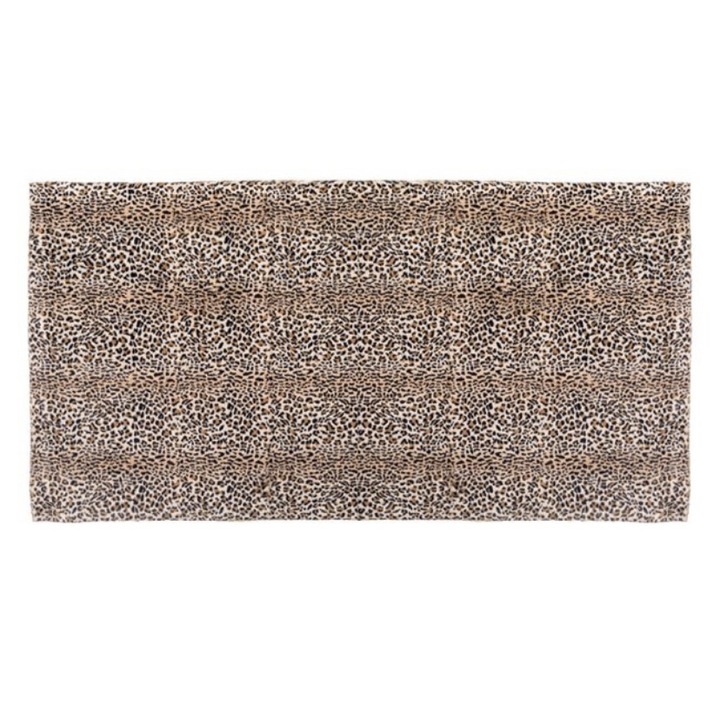 Covor decorativ dreptunghiular cu design leopard, antiderapant, 130x90 cm