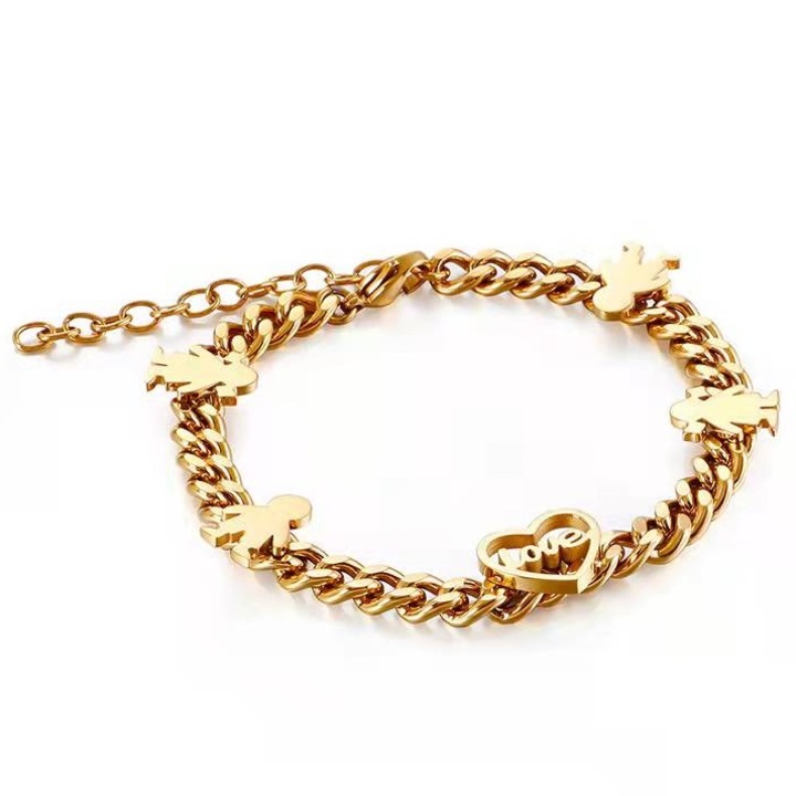 Női Love karkötő, IZMAEL, Rozsdamentes acél, Arany