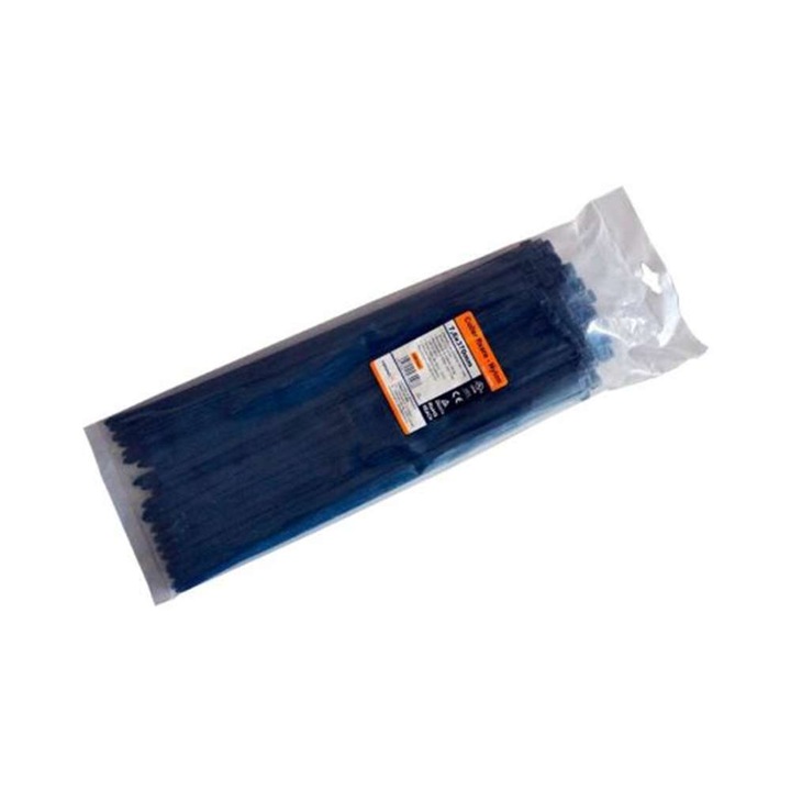 Colier de Fixare din Nylon, 7,6x370 mm, Negru, 100 Buc