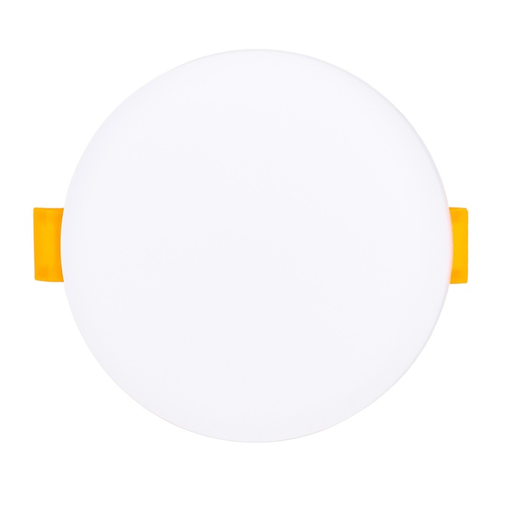 Spot led rotund 12W incastrabil cu montare reglabila in tavan, fara rama, lumina calda, tip led COB, IP20