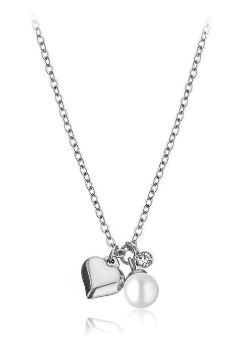 Emily Westwood, Колие от неръждаема стомана с множество висулки, Бял, Сребрист