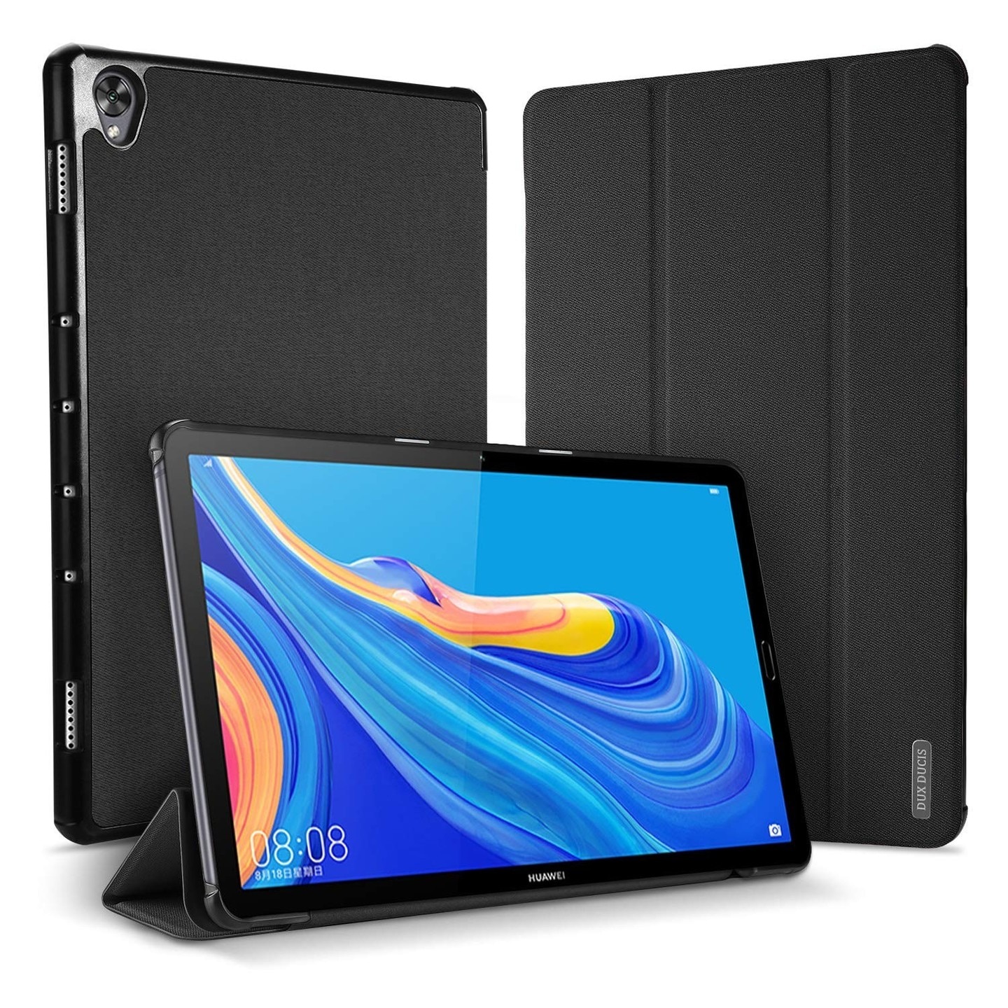 Husa tableta, DuxDucis, Poliuretan/Piele ecologica, Pentru Huawei Mediapad M6 10.8, Negru
