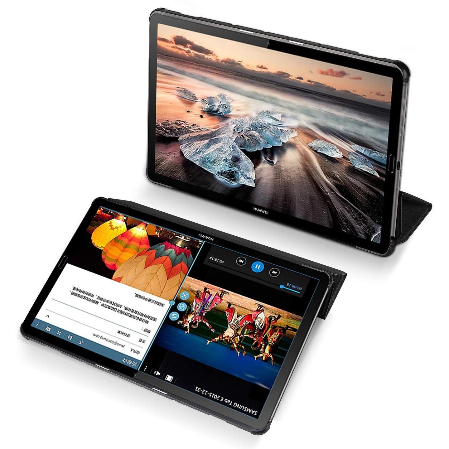 Husa tableta, DuxDucis, Poliuretan/Piele ecologica, Pentru Huawei Mediapad M6 10.8, Negru