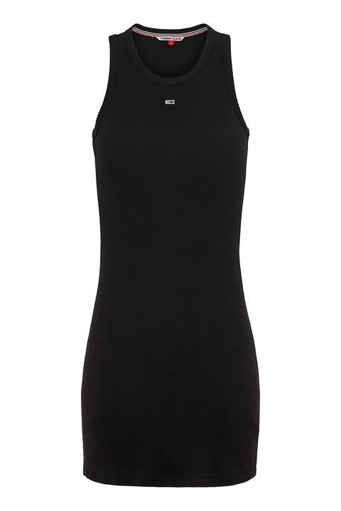 Tommy Jeans, Рипсена рокля с органичен памук, Черен