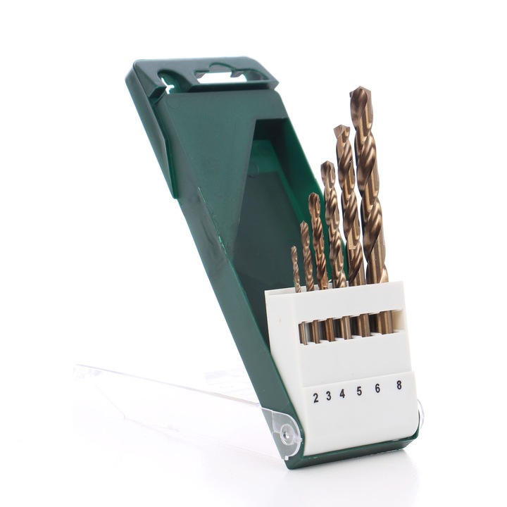 6 db-os fúrókészlet fémhez, HSS-CO típus, Bosch, 2-8 mm, fémhez, rozsdamentes acél