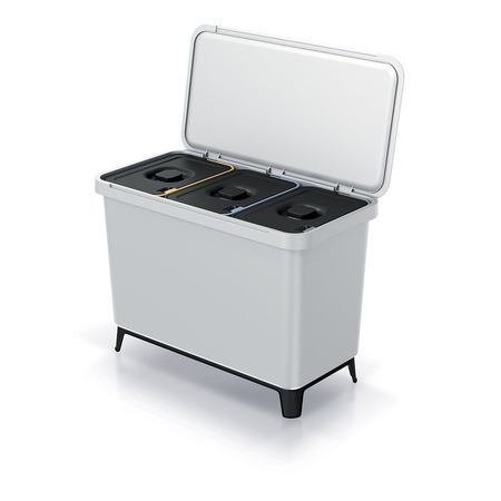 Poubelle Intégrée 30L 3x10L Avec Couvercle - Pour Meuble 300 Mm - Anthracite - Handle & Home