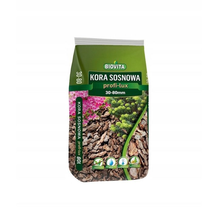 Scoarta de pin cu ingrasamant, Biovita, 80 l