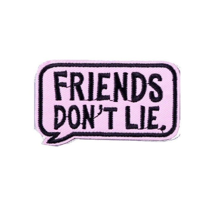 Petic textil brodat Friends Don't Lie, Netflix, Stanger Things 7.1x4.3 cm