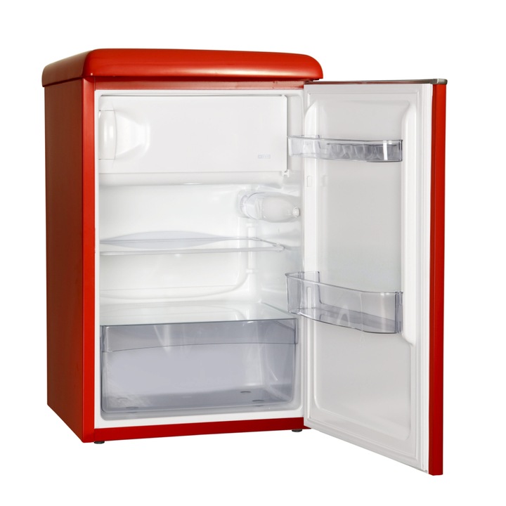 Frigider cu o usa Retro, Snaige R 13SM-PRR50F3, 109 l, Low Frost, Clasa F, H 88 cm, Rosu