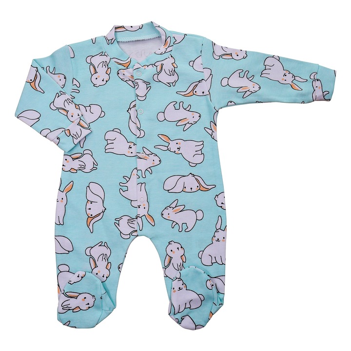 Salopeta Bebelusi Fetite "Iepurasi", Turcoaz