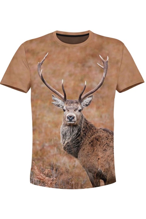 Мъжка тениска с елени 10.0, къс ръкав, многоцветна, 4XL INTL