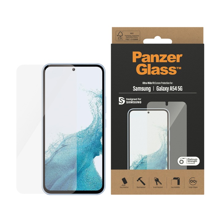 Стъклен протектор PanzerGlass за Samsung Galaxy A54 5G UWF, Черен