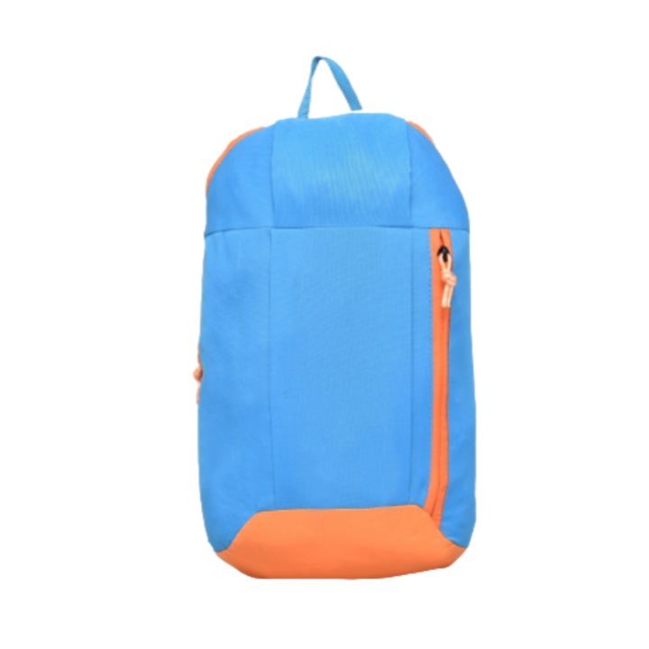 Rucsac sport, 22/40/13 cm, Textil, Albastru deschis/Portocaliu