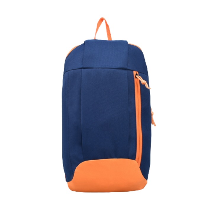 Rucsac sport, 22/40/13 cm, Textil, Albastru inchis/Portocaliu