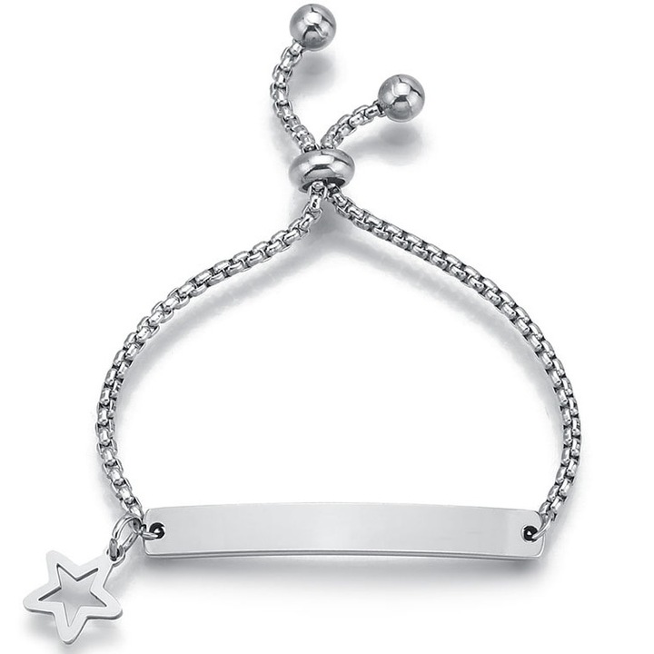 Női karkötő, Izmael, rozsdamentes acél, ezüst