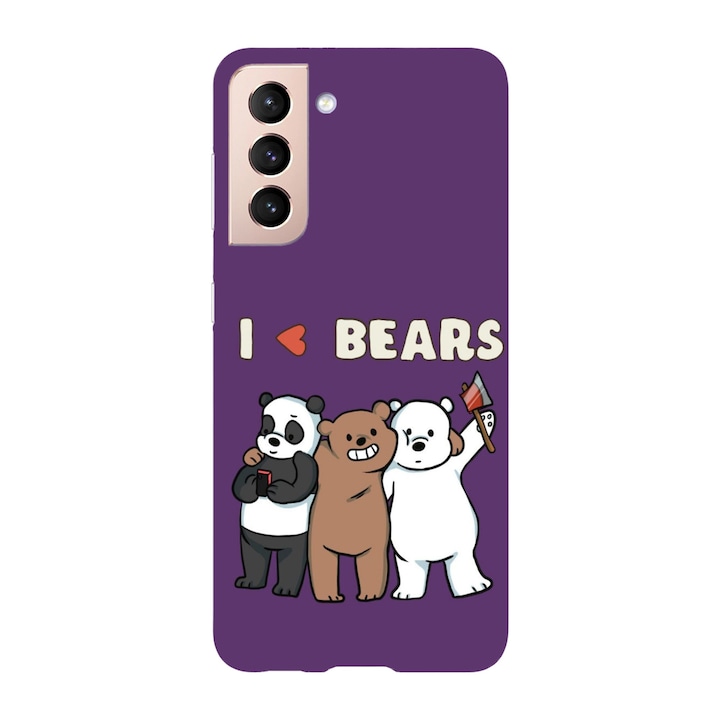 Калъф, съвместим със Samsung Galaxy S22 Plus, Viceversa, модел I love We bare bears, силикон, TPU