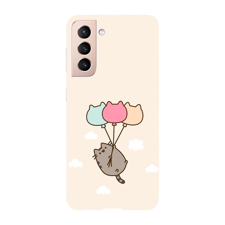 Калъф, съвместим с Samsung Galaxy S21 Ultra, Viceversa, модел Lets fly Pusheen, силикон, TPU