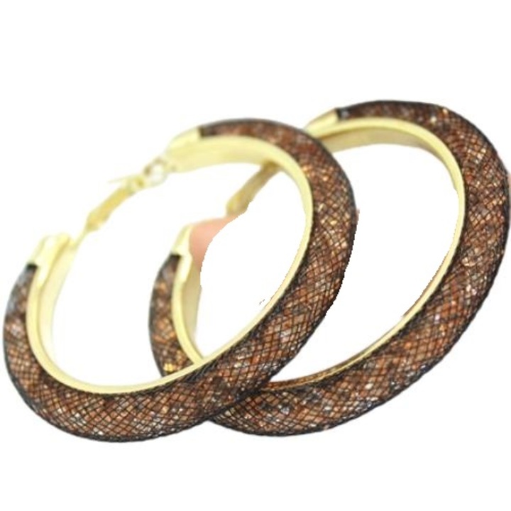 Fülbevaló, Izmael, Fém/cink ötvözet, Arany/fekete