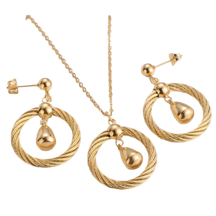 Set bijuterii dama, Izmael, Inox, Auriu