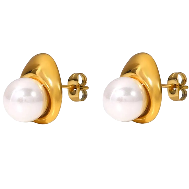 Női fülbevaló, Izmael, Rozsdamentes acél, Fehér/Arany