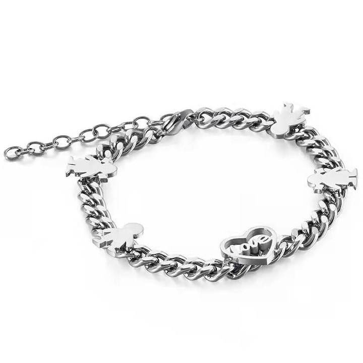 Women's Love Kids karkötő, IZMAEL, Rozsdamentes acél, Ezüst