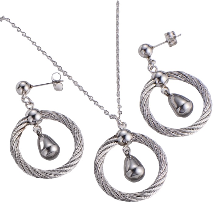Női ékszer szett, Izmael, rozsdamentes acél, ezüst