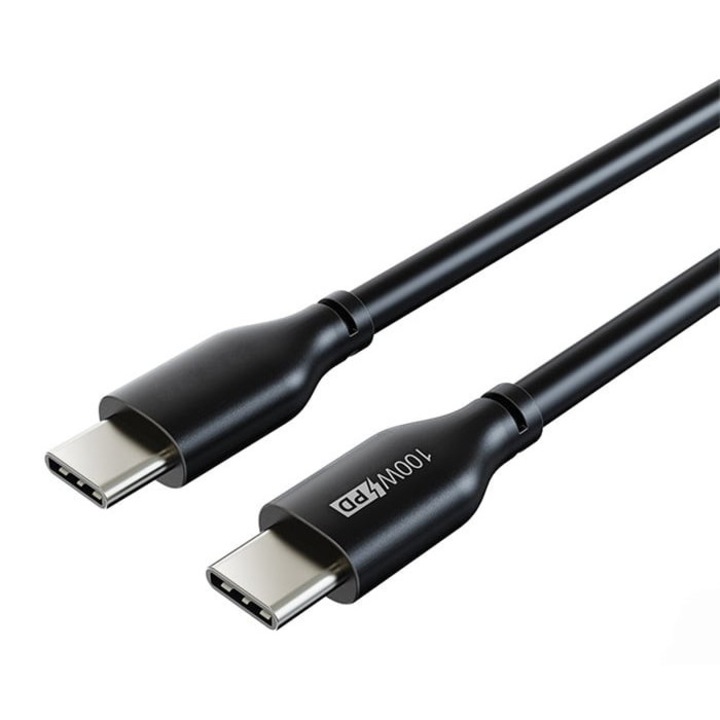 Cablu USB-C, Cabletime, PVC, 2 m, Negru