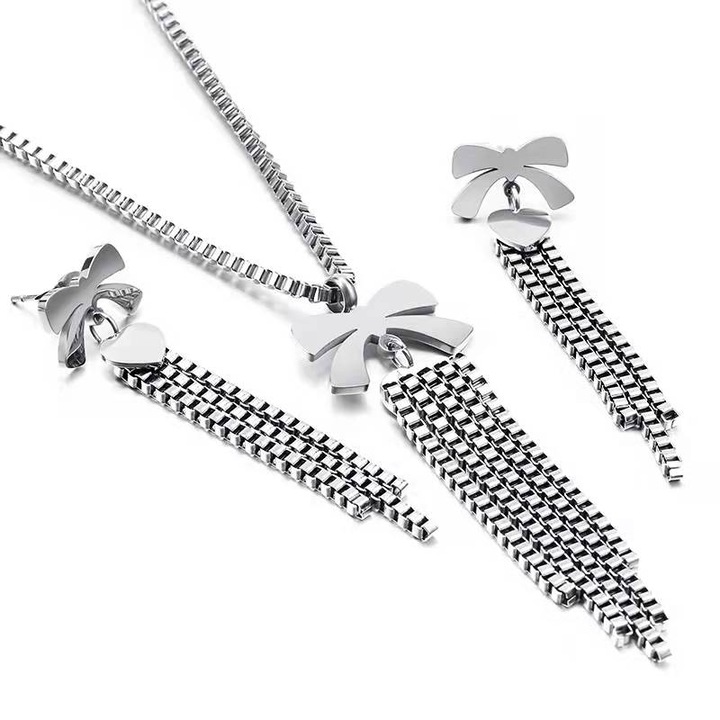 Izmael nyaklánc/fülbevaló szett, Ezüst