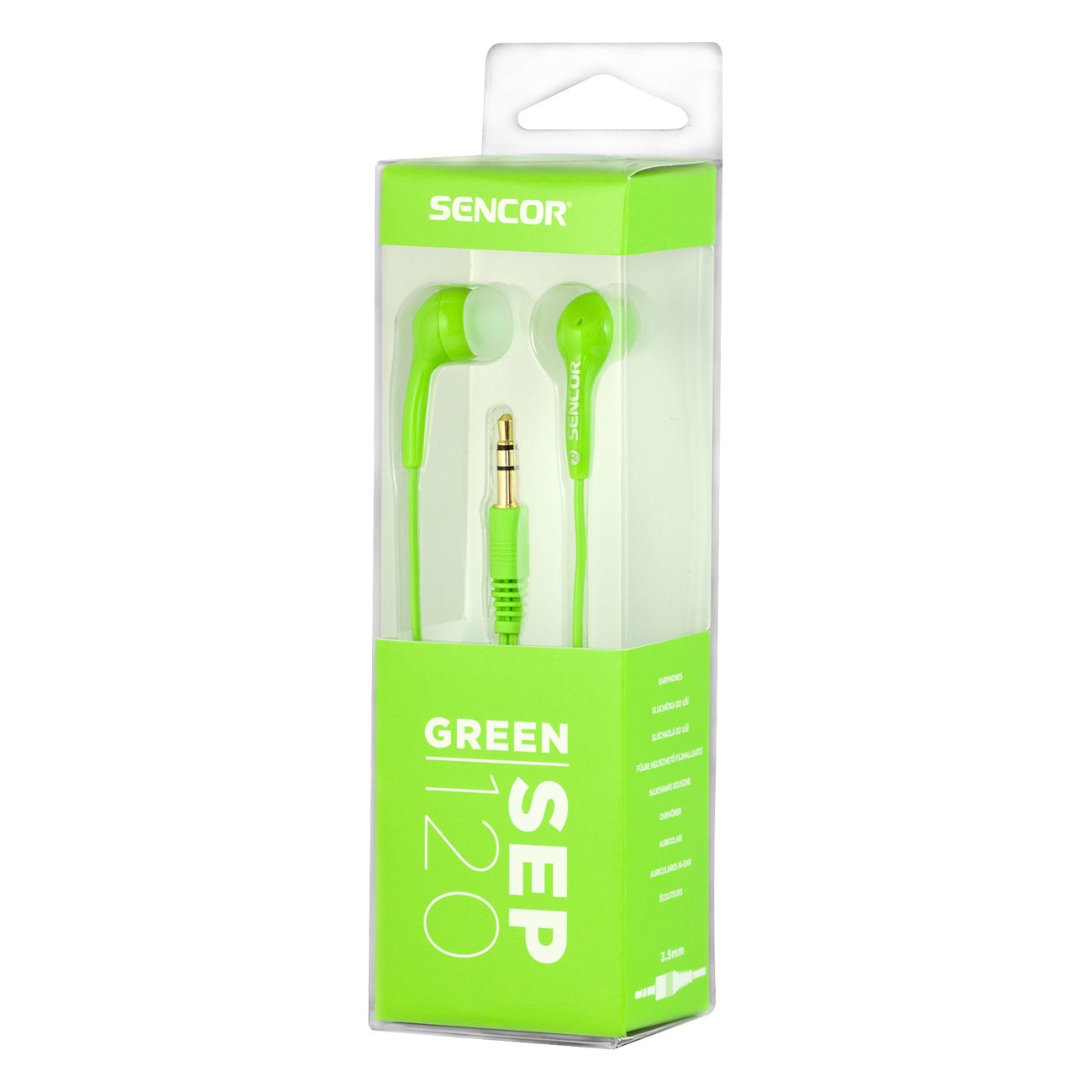 Casti audio, Sencor, Jack 3.5, Verde/Alb