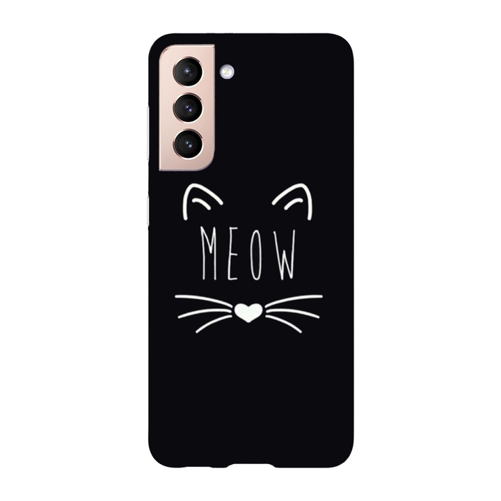 Калъф, съвместим с Samsung Galaxy S23 Ultra, модел Viceversa, Meow, силикон, TPU