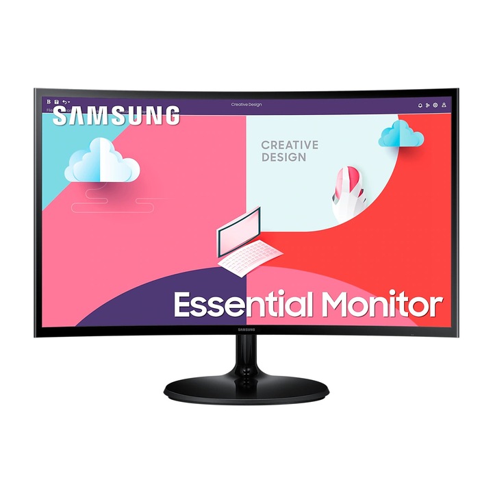 Samsung S24C360EAU LED Monitor 24", FHD, VA, 60Hz, 4ms, Ívelt, 250cd/m2, 3000:1, HDMI, fekete