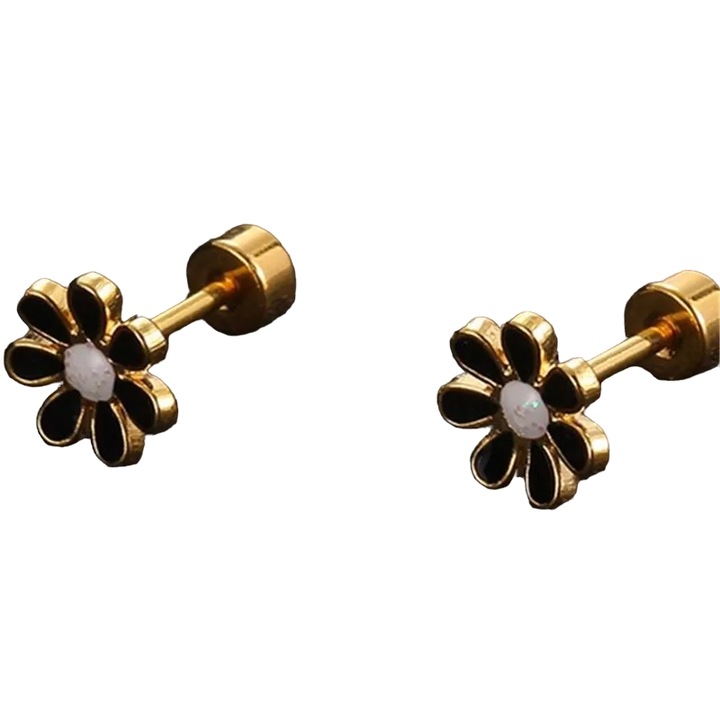 Női fülbevaló, Izmael, Rozsdamentes acél, Arany/Fekete