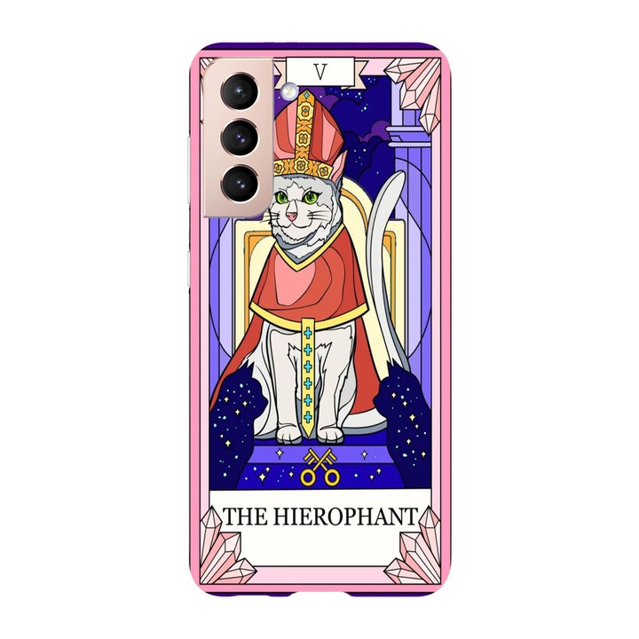 Калъф, съвместим с Samsung Galaxy S23 Ultra, Viceversa, The Hierophant cat model, силикон, TPU