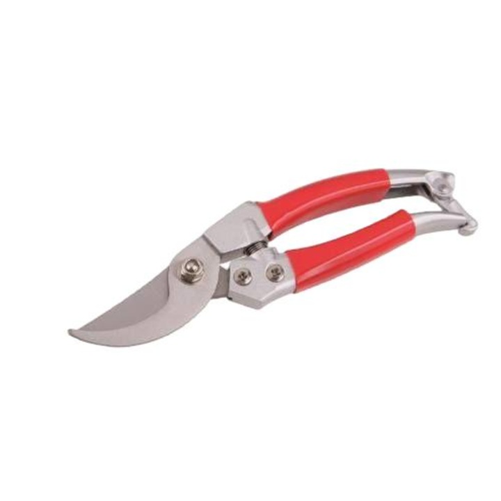 Kertészeti olló, Rozsdamentes acél, 20 cm, Ezüst/Piros