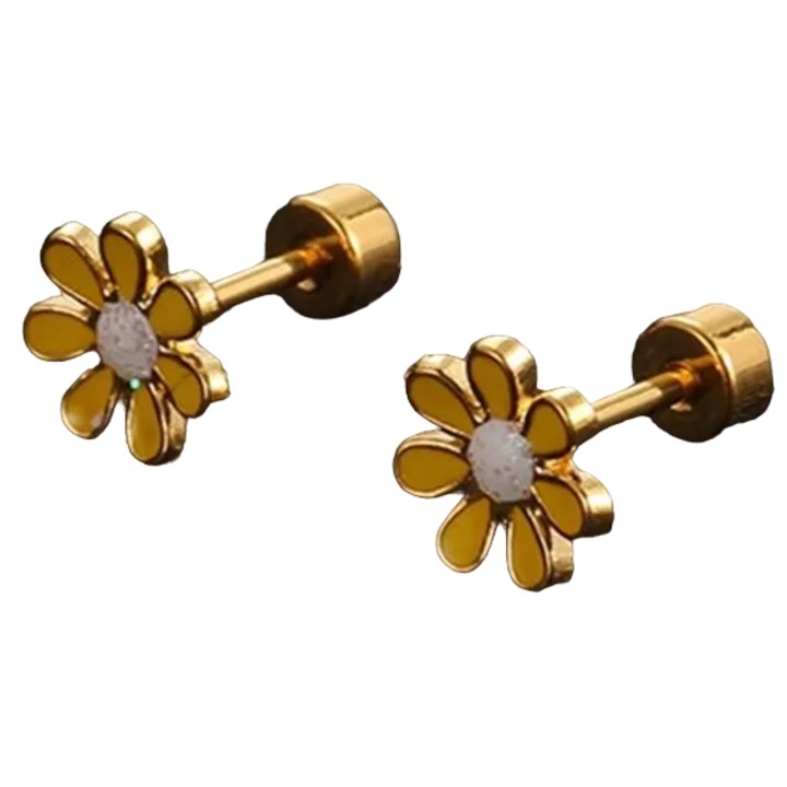 Дамски обеци Izmael, неръждаема стомана, златисти