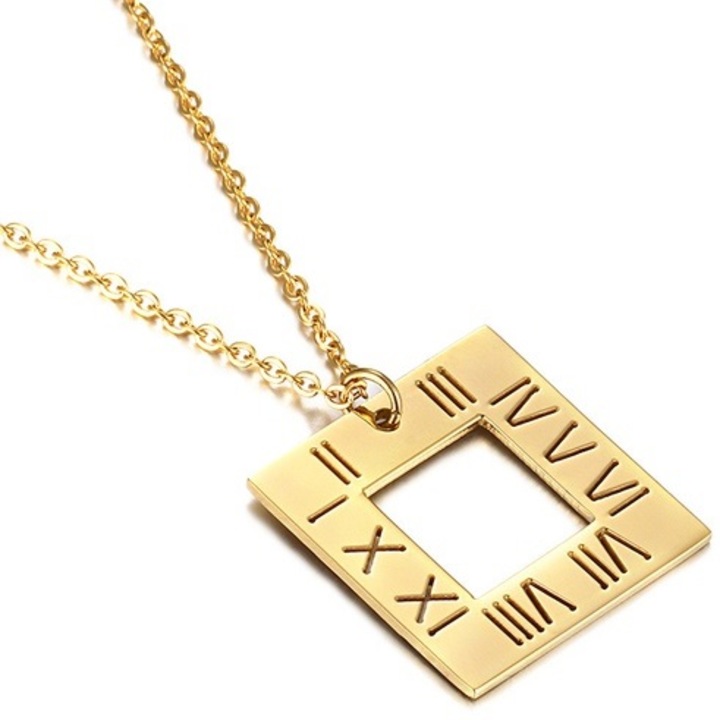 Colier numeric, Izmael, Inox, Auriu