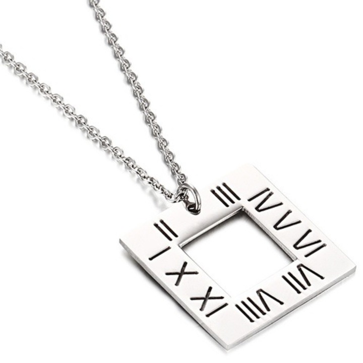 Colier numeric, Izmael, Inox, Argintiu