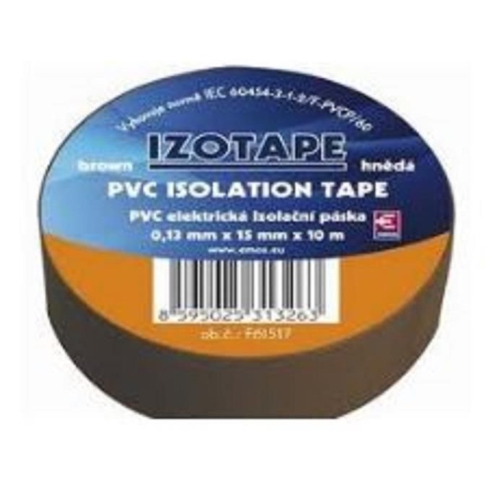 Banda izolatoare, 15mm x 10m, PVC, Maro